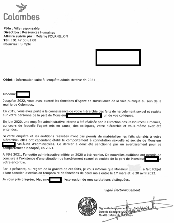 2025 07 20 Reponse mairie harcelement DONVAL (1bis) 2025 07 20 reponse mairie harcelement donval (1bis)
